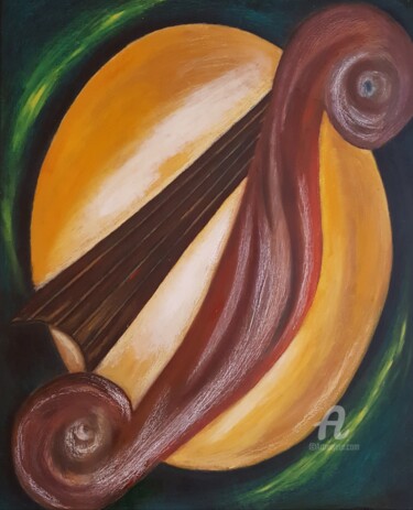 Painting titled "violoncelle" by Liliane Cima, Original Artwork, Acrylic