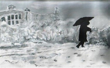 Peinture intitulée "l'hiver a montreal" par Liliane Leroy, Œuvre d'art originale, Huile