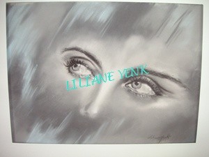 Peinture intitulée "T'as d'beaux yeux" par Liliane Yenk, Œuvre d'art originale