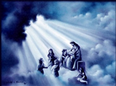 Pintura intitulada "JESUS WITH CHILDREN" por Lilian Piccilli, Obras de arte originais