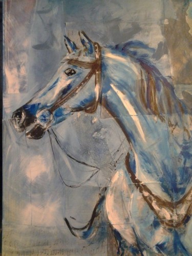 Painting titled "Cheval arabe" by Lilichacha, Original Artwork, Acrylic