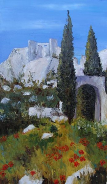 Peinture intitulée "Les Baux de Provence" par Lifa, Œuvre d'art originale, Huile