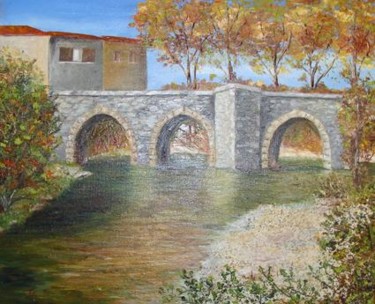 Peinture intitulée "Pont de Saint Pons…" par Lifa, Œuvre d'art originale, Huile