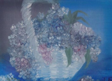 Painting titled "pannier de fleurs" by Lili, Original Artwork, Other