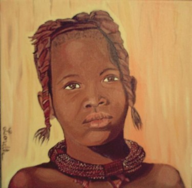 Peinture intitulée "Enfant Himba" par Lili, Œuvre d'art originale