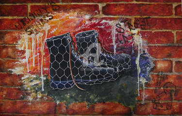 Peinture intitulée "jenny's-shoes" par Liligraffiti, Œuvre d'art originale, Acrylique