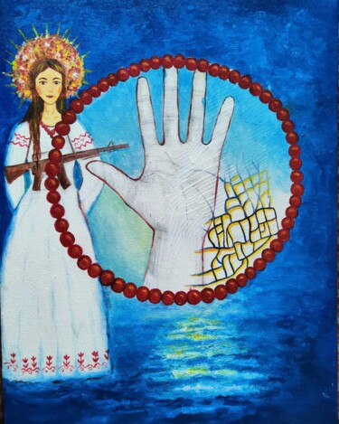 Painting titled "No War!" by Liliia Dutka, Original Artwork, Acrylic