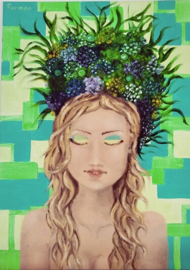 绘画 标题为“Girl & Nature” 由Liliia Furman, 原创艺术品, 油