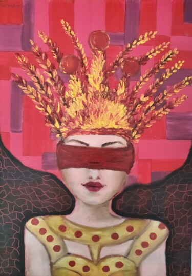 Картина под названием "Girl & Pasion" - Liliia Furman, Подлинное произведение искусства, Масло