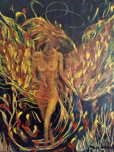 Painting titled "Fénix" by Liliia Furman, Original Artwork, Oil
