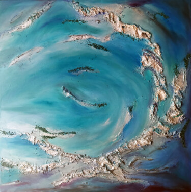 Peinture intitulée "Rhapsody in Blue -…" par Liliia Iuldasheva, Œuvre d'art originale, Huile