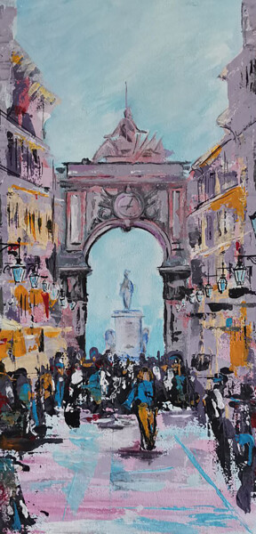 Malarstwo zatytułowany „Триумфальная арка у…” autorstwa Liliia Razva (Art.Li_Ra), Oryginalna praca, Akryl Zamontowany na Pan…