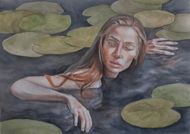 Peinture intitulée "Muddy water" par Liliia Shpitaleva, Œuvre d'art originale, Aquarelle