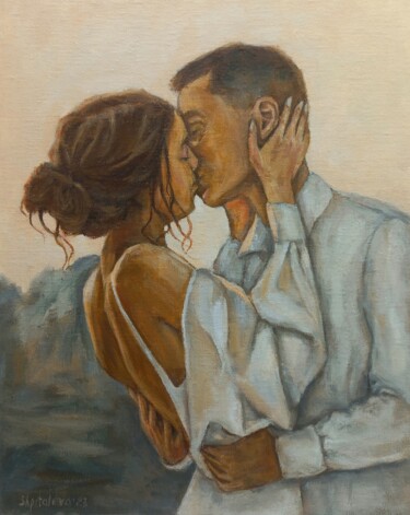 Painting titled "In love" by Liliia Shpitaleva, Original Artwork, Oil
