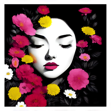 Digital Arts titled "Enchanted Flowers" by Liliia Surkova (3L.i.f.e), Original Artwork, Digital Painting
