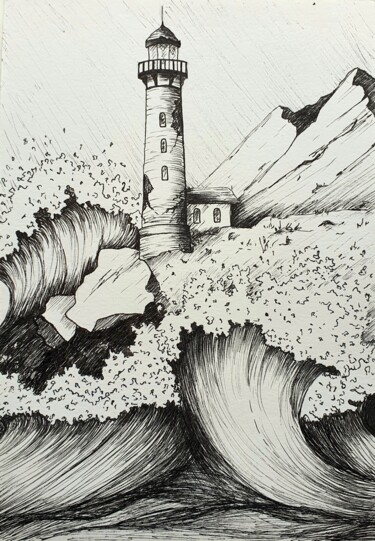 Zeichnungen mit dem Titel "Fortitude" von Liliia Yeremenko, Original-Kunstwerk, Marker