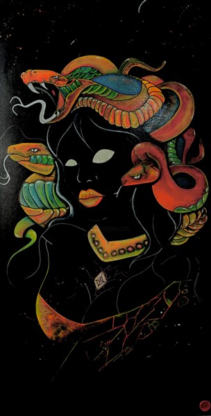 Painting titled "Medusa" by Lili Kárándi, Original Artwork, Acrylic