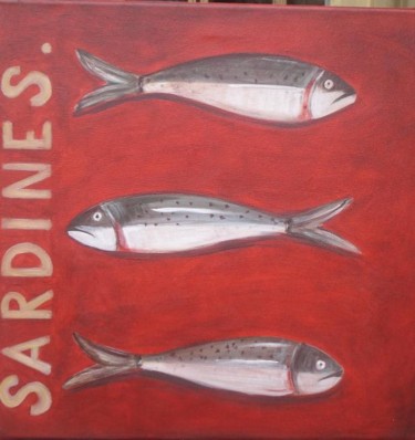 Peinture intitulée "sardines en boite" par Lili La Puce, Œuvre d'art originale
