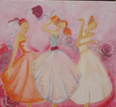 Peinture intitulée "lili la rose" par Lili La Puce, Œuvre d'art originale