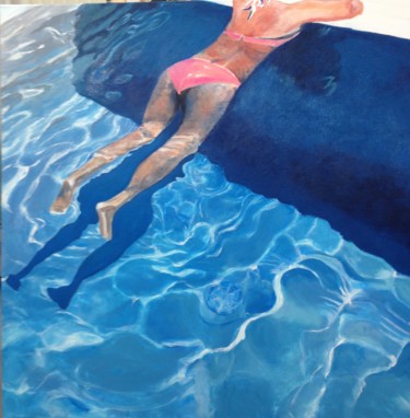 Peinture intitulée "in the pool" par Lillypop, Œuvre d'art originale