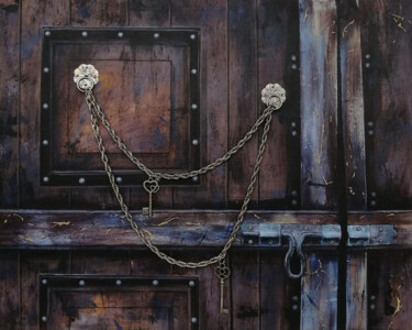 Картина под названием "Behind the Door" - Lilit Shintaro, Подлинное произведение искусства, Акрил