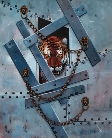 Painting titled "Tiger" by Lilit Shintaro, Original Artwork, Acrylic