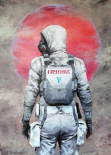 Schilderij getiteld "Sputnik" door Lilit Shintaro, Origineel Kunstwerk, Acryl