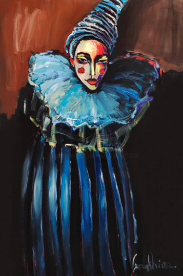 Картина под названием "Harlequin Mystique" - Lilith Gurekhyan, Подлинное произведение искусства, Масло Установлен на Деревян…