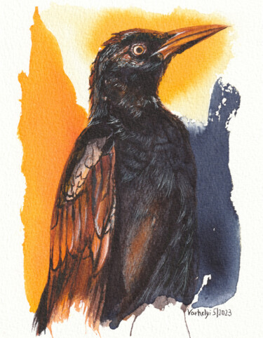 Rysunek zatytułowany „Rabenvogel #8” autorstwa Lilla Varhelyi, Oryginalna praca, Atrament