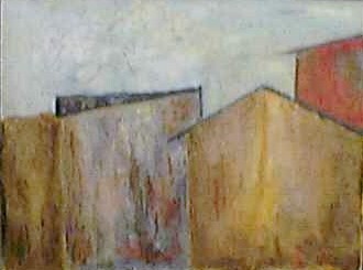 Painting titled "Houses in Vallauris" by Lillemor Hansson, Original Artwork