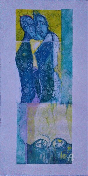 Incisioni, stampe intitolato "Couple/Paar" da Lilli Deutsch, Opera d'arte originale, Acquaforte