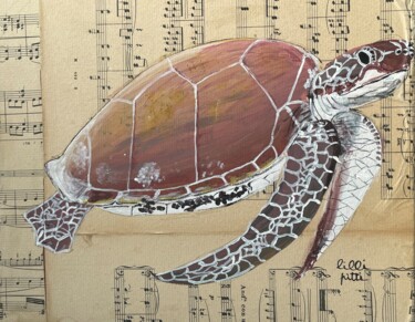 Pintura titulada "Tartaruga marina" por Lilli Pitti, Obra de arte original, Acrílico