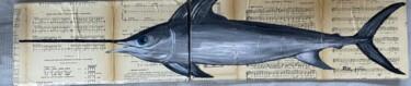 Pintura titulada "Pesce spada" por Lilli Pitti, Obra de arte original, Acrílico Montado en Otro panel rígido
