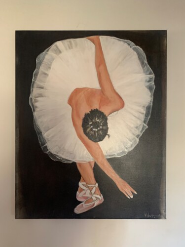 Painting titled "L’arabesque" by Valerie Le Guyader, Original Artwork, Oil Mounted on Wood Stretcher frame