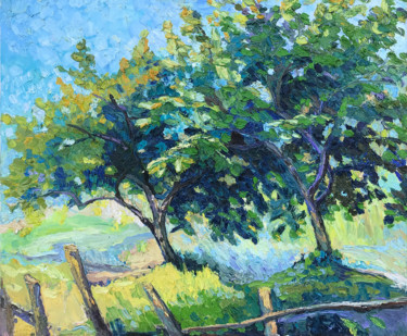 Painting titled "Trees" by Lilit Vardanyan, Original Artwork, Oil