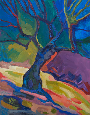 Painting titled "A Tree With Hands" by Lilit Vardanyan, Original Artwork, Oil