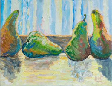 Painting titled "The Pears" by Lilit Vardanyan, Original Artwork, Oil