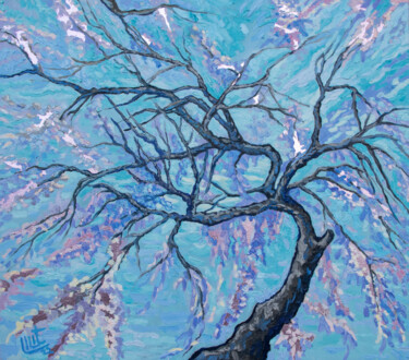 Pintura titulada "Blossom Tree (marsh…" por Lilit Vardanyan, Obra de arte original, Oleo