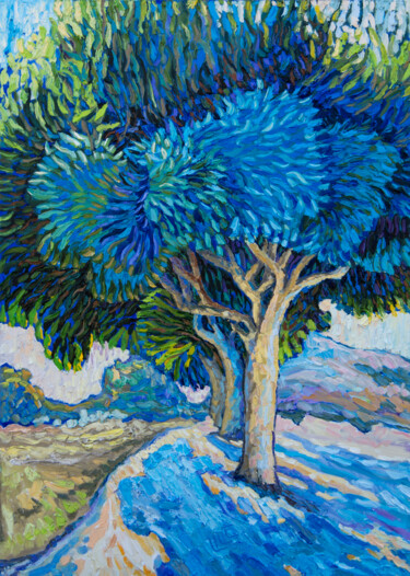 Painting titled "The Trees" by Lilit Vardanyan, Original Artwork, Oil