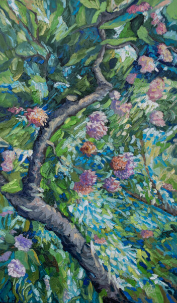 Peinture intitulée "Blooming Branch" par Lilit Vardanyan, Œuvre d'art originale, Huile