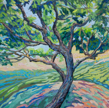 Malerei mit dem Titel "An Apricot Tree" von Lilit Vardanyan, Original-Kunstwerk, Öl