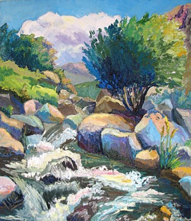 Painting titled "Arpa River" by Lilit Vardanyan, Original Artwork, Oil