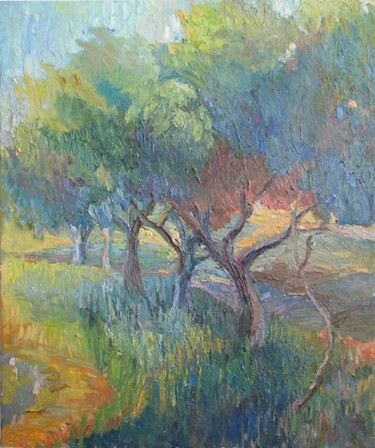 Painting titled "Apricot trees" by Lilit Vardanyan, Original Artwork