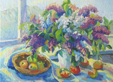 Peinture intitulée "The Lilacs" par Lilit Vardanyan, Œuvre d'art originale, Huile