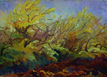 Painting titled "Autumn Trees" by Lilit Vardanyan, Original Artwork, Oil