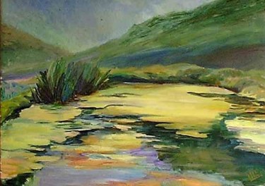 Painting titled "The marsh" by Lilit Vardanyan, Original Artwork, Oil