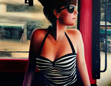The tourist Peinture intitulée "The tourist" par Ji Aime Art, Œuvre d'art originale, Acrylique Monté sur Châssis