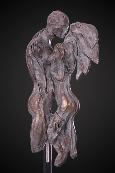 Scultura intitolato "La baiser" da Lilou Gilbert Desvallons, Opera d'arte originale, Bronzo