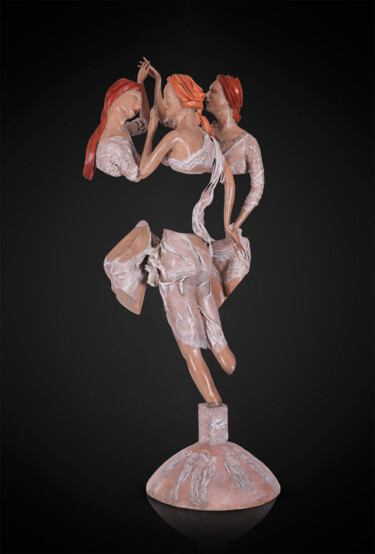 Скульптура под названием "Les trois Grâces" - Lilou Gilbert Desvallons, Подлинное произведение искусства, Бронза