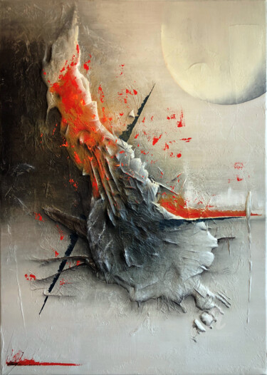 Malarstwo zatytułowany „Ankaa le Phoenix” autorstwa Lilou Sauvegrain (Kemoji), Oryginalna praca, Akryl